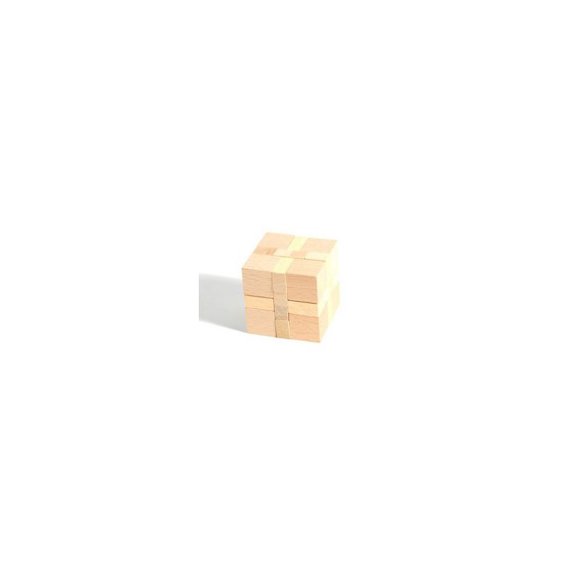 WE Games Solid Wood 3D Cube Puzzle