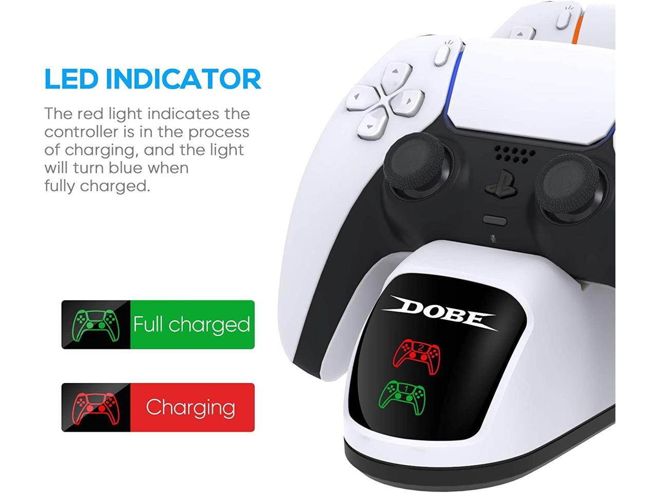 PS5 Charging Station, PS5 Controller Charger Station for Dualsense Controller, Upgrade PS5 Controller Charger, Dual Playstation 5 Charging Station - White