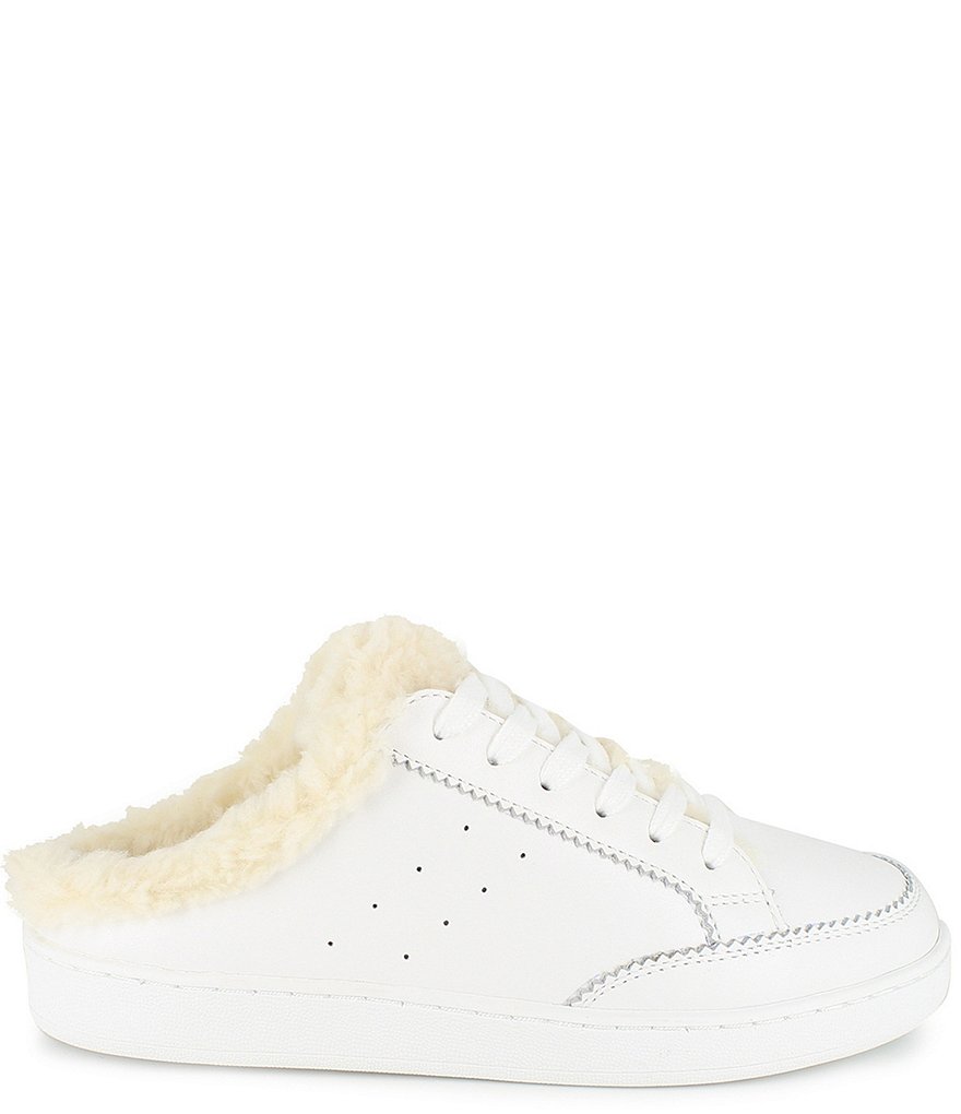 Splendid Frieda Leather Faux Fur Shearling Lined Sneaker Mules