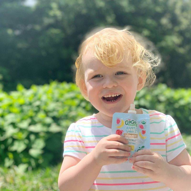 GoGo SqueeZ Happy TummieZ Organic Apple Banana Strawberry - 12.8oz/4ct