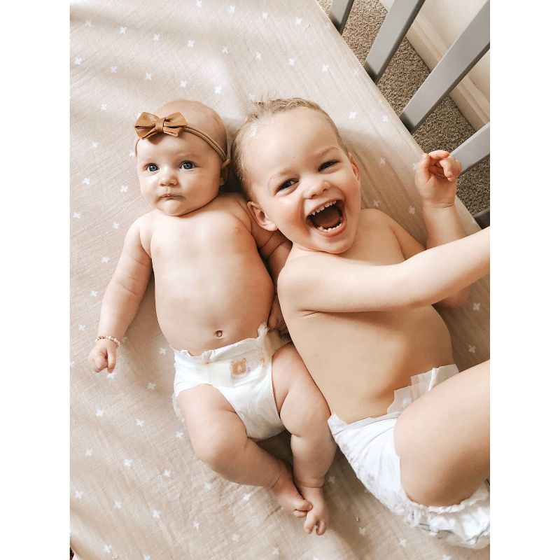 Little Unicorn Cotton Muslin Crib Sheet - Taupe Cross