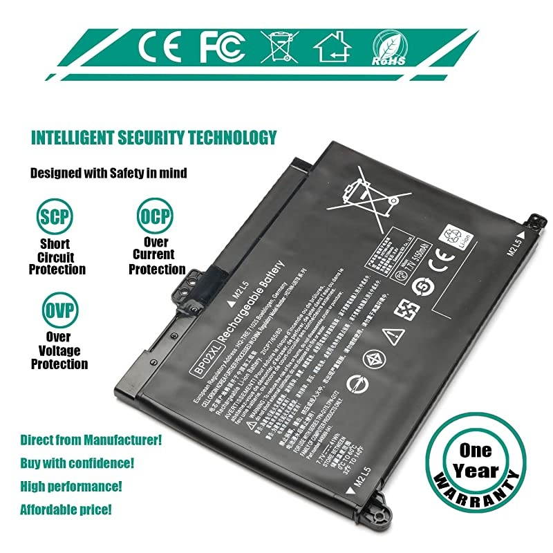 BP02XL Battery 77V 41Wh Replacement for HP Pavilion 15z aw000 15 au000 15AU123CL 15AU023CL 15AU057CL 15AU020WM 15AW053NR 15AW068NR AW167CL Laptop Spare BP02041XL 849569421 TPNQ172