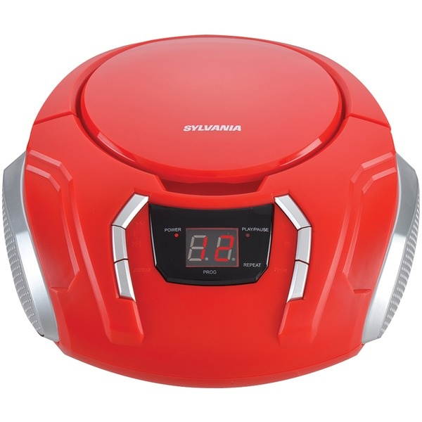 SYLVANIA(R) SRCD261-B-RED Portable CD Player with AM/FM Radio (Red)