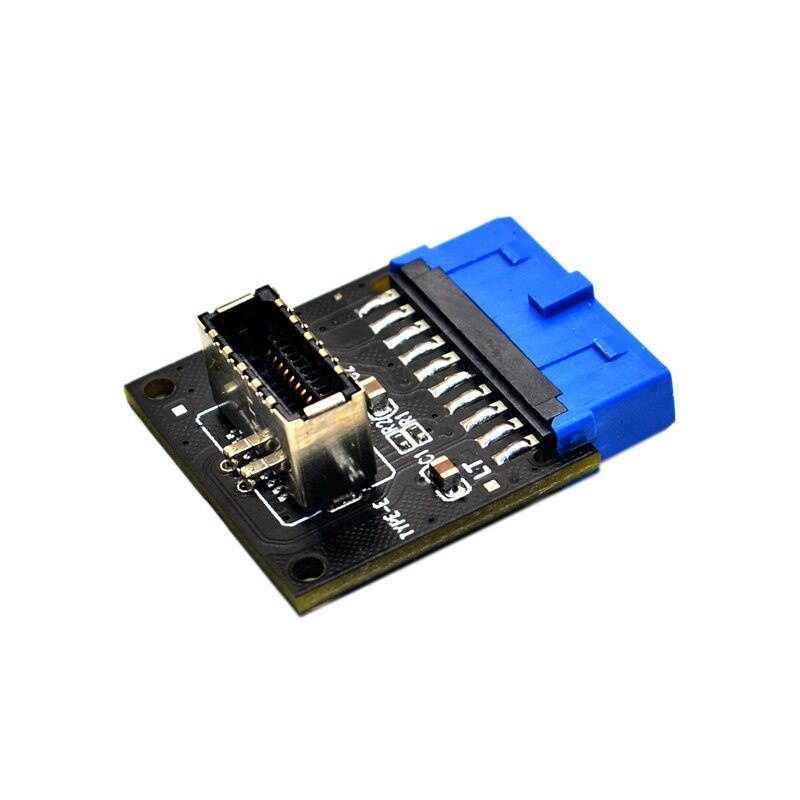 Motherboard USB 3.0 Header 19Pin Female to Motherboard USB 3.1 Header Type-E 20Pin Female Socket Angled Extension Adapter Converter Supports 5Gbps Speed