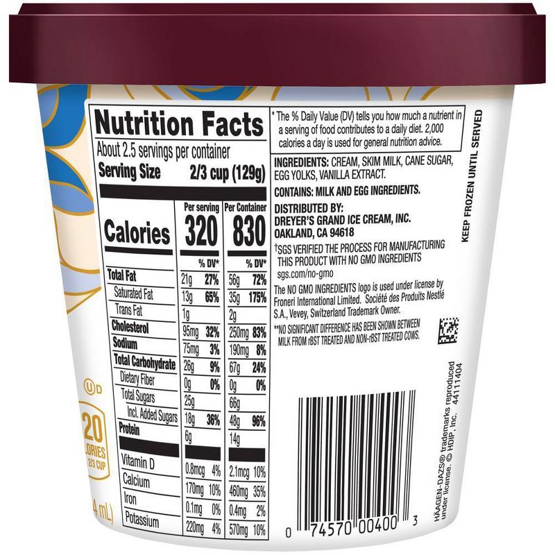 Haagen-Dazs Vanilla Ice Cream - 14oz