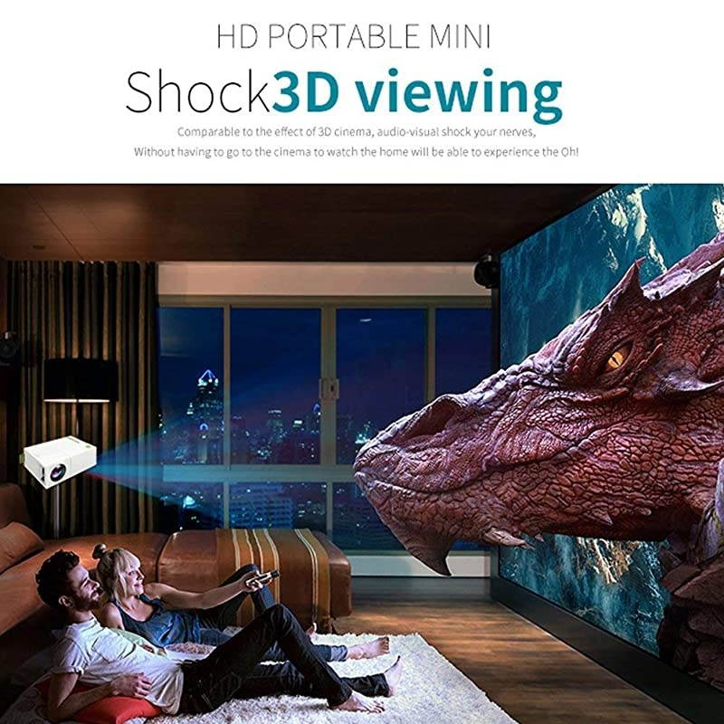 Mini Projector Portable 1080P LED Projector for iPhone Android Smartphone HDMI Devices Home Cinema Theater Great Gift Pocket Video Projector for Party Game and Outside Camping