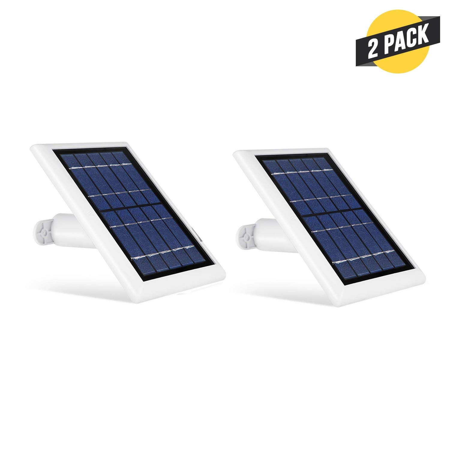 Wasserstein Solar Panel with 13ft Cable Compatible with Eufy Cam 2C and 2C Pro - Power Your Eufy Surveillance Camera Continuously (2 Pack, Black)