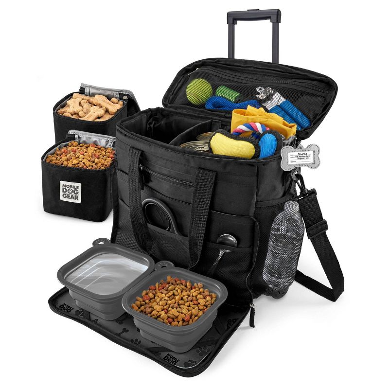 Overland Travelware Suitcase - Dog- Rolling Weekender - Black