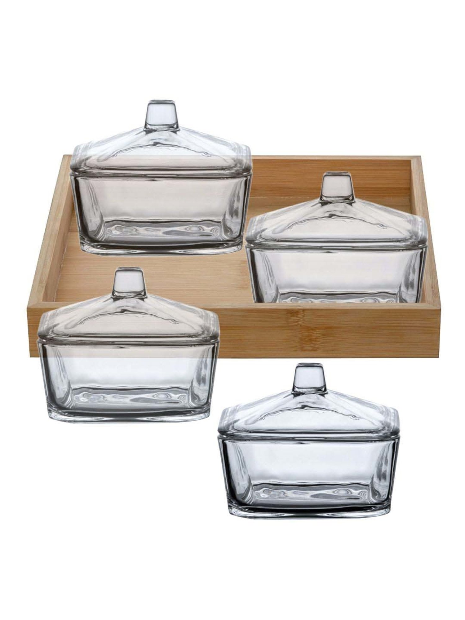 Goodhomes Transparent Glass Butter Dishes With Lid