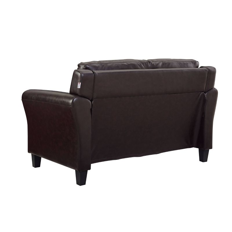 Helena Faux Leather Loveseat Java Brown - Lifestyle Solutions