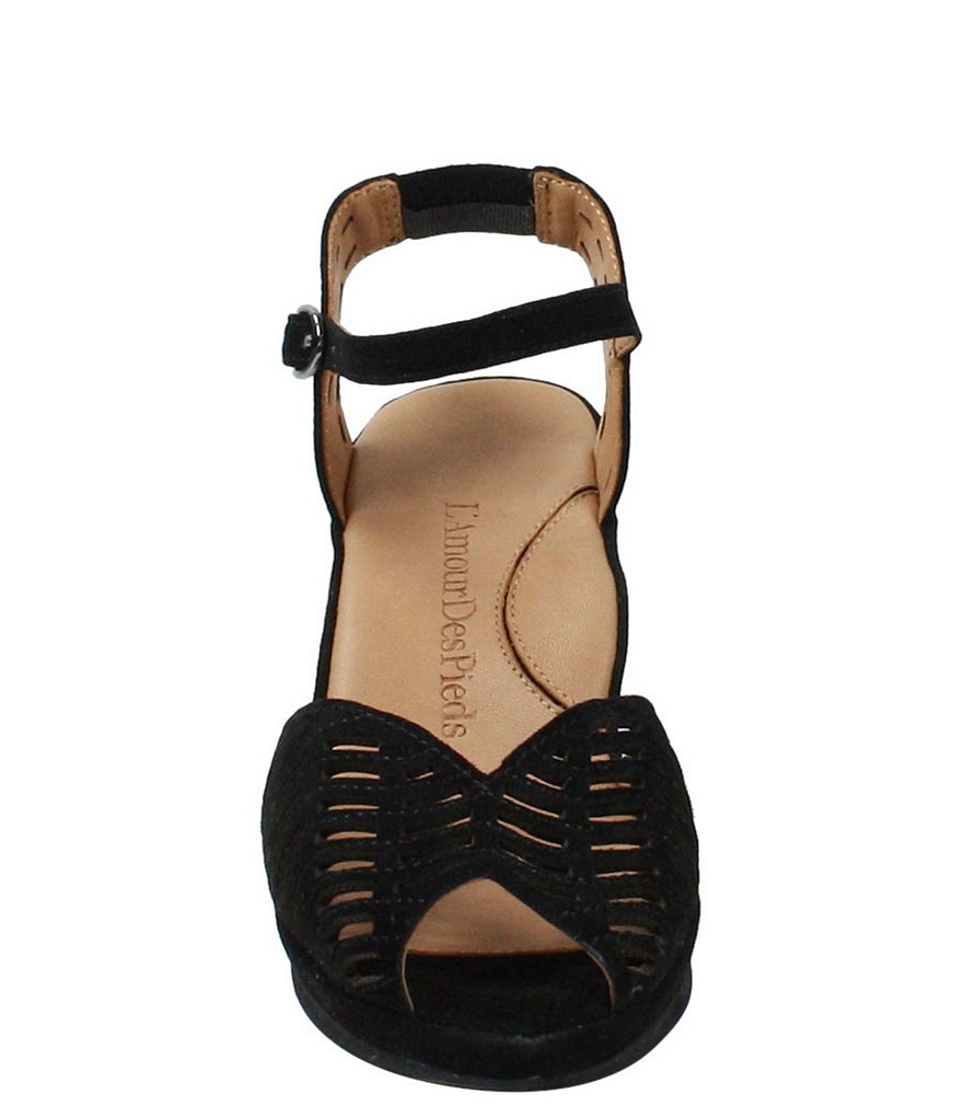 L'Amour Des Pieds Oanez Cut Out Suede Wedge Sandals