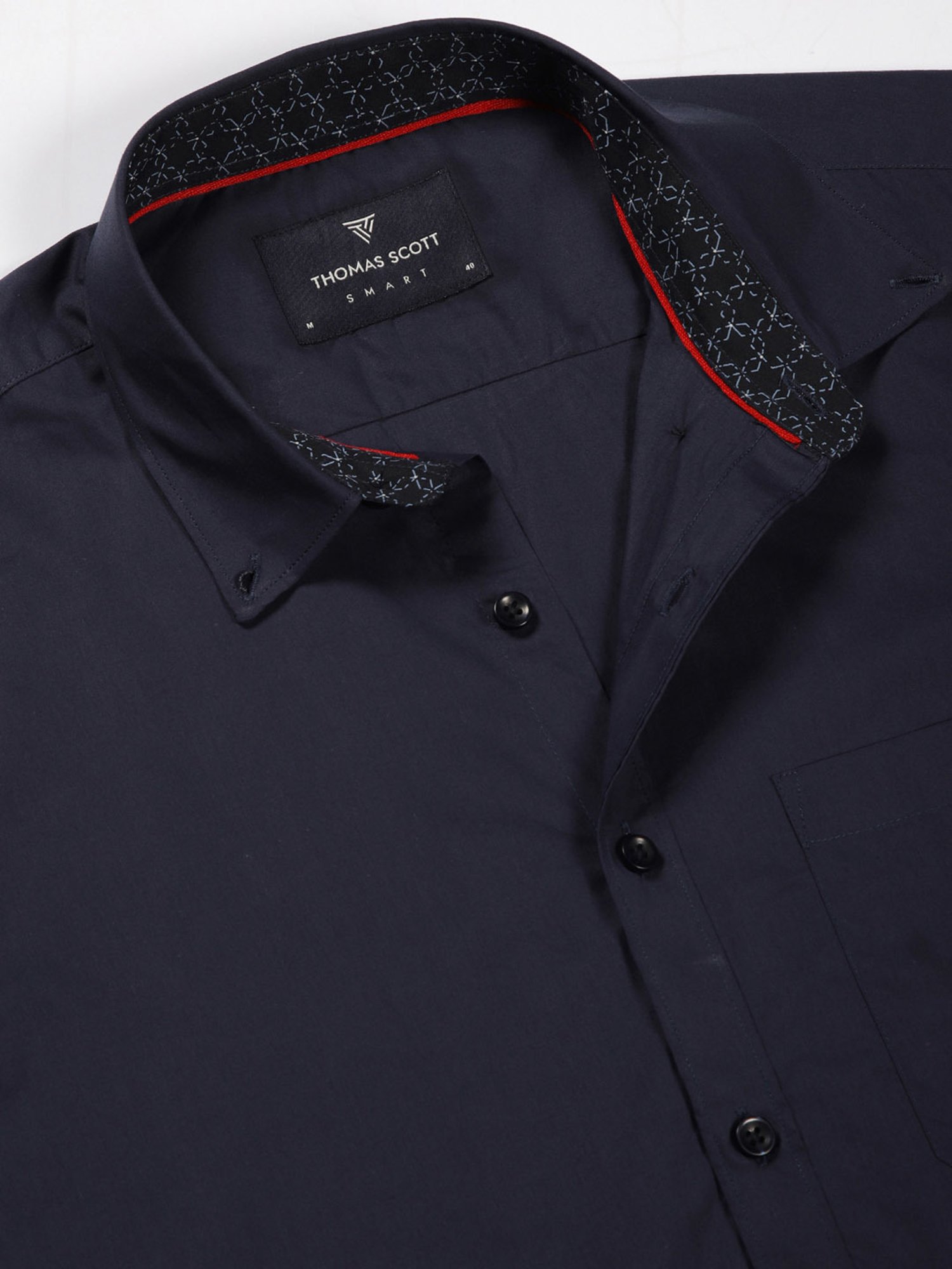 Thomas Scott Navy Smart Fit Cotton Shirt