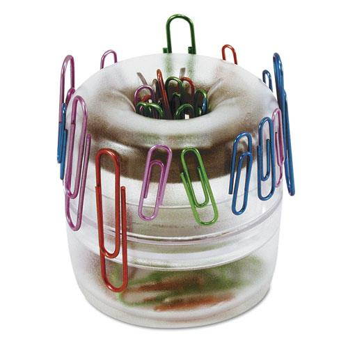 Officemate Paper Clip Dispenser, Clear, Plastic Frosted Clear  Plastic 93695