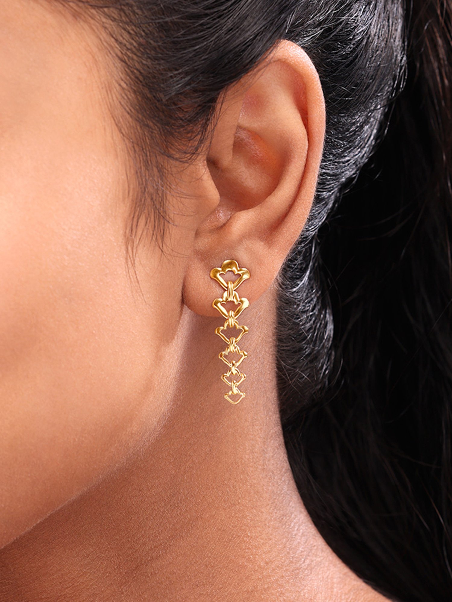 Mia by Tanishq Enchanted Vines 14k Yellow Gold Drop Earrings for Women