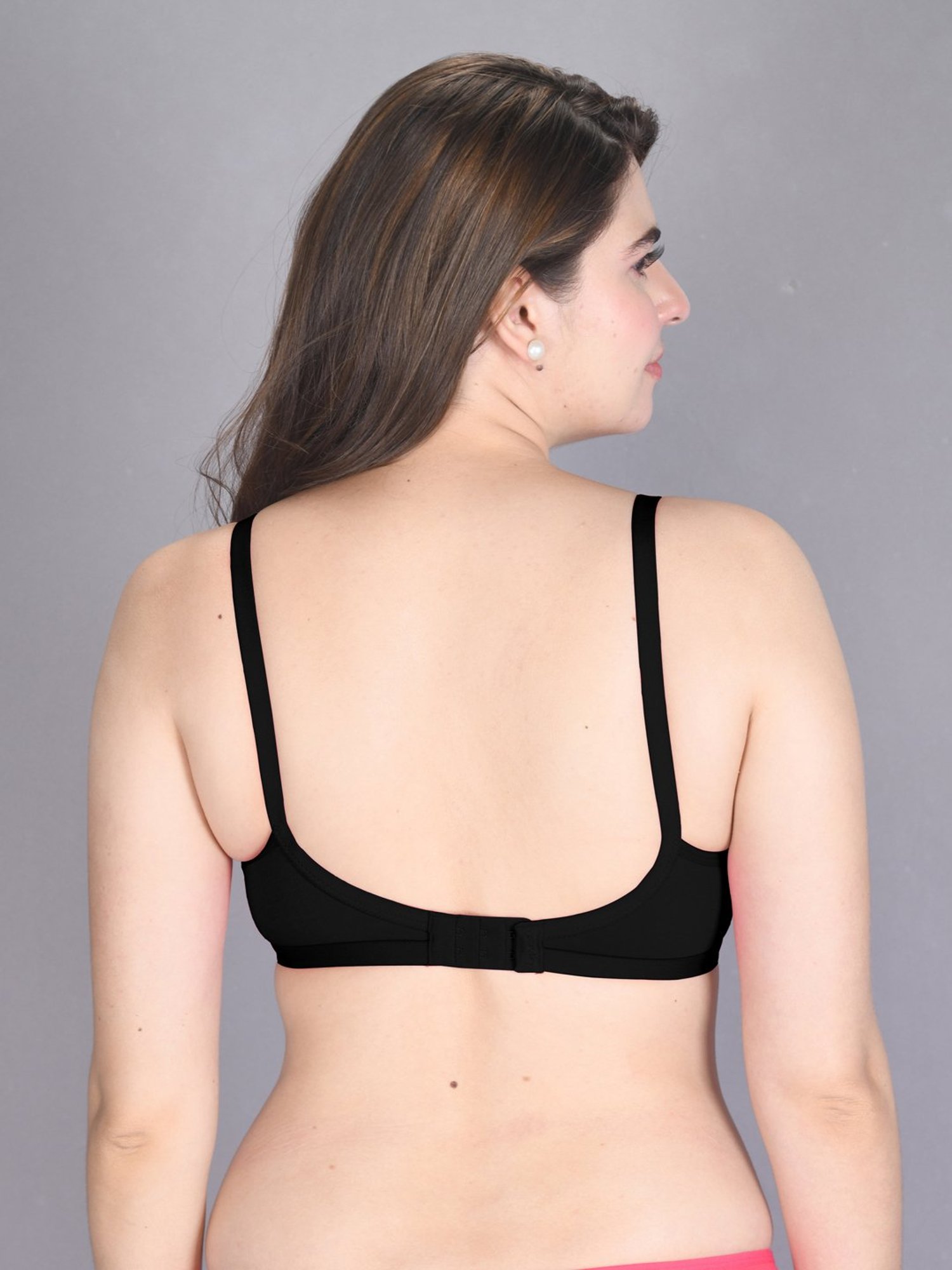 Lux Venus Black Full Coverage Non-Wired Bra With Adjustable Strap - Pack of 2