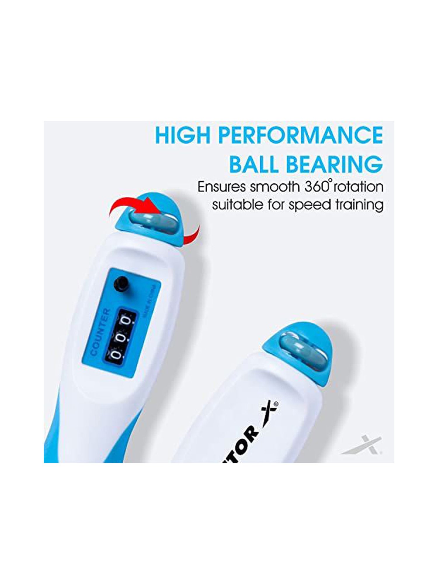 Vector X VX-720 Counter Skipping Rope (Blue) Size - 280cm