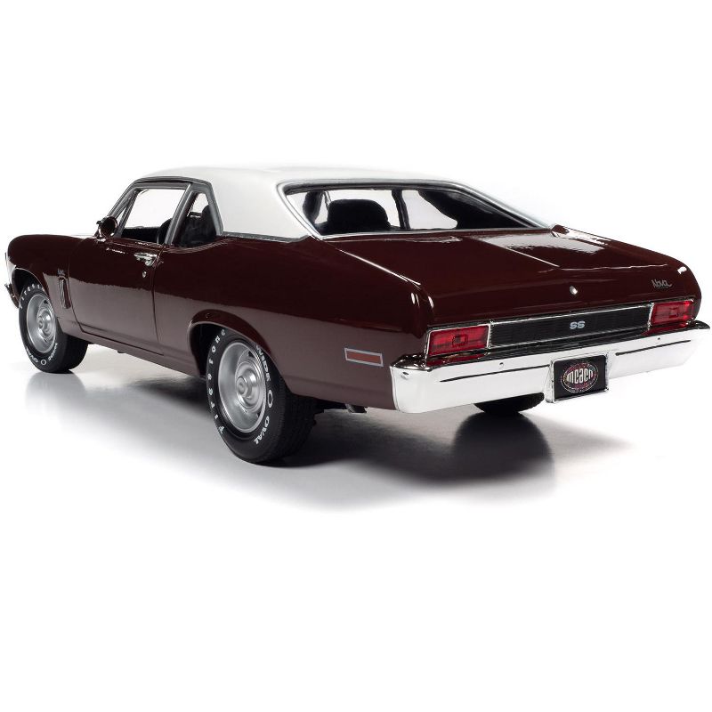 1970 Chevrolet Nova SS 396 Black Cherry w/White Top "Muscle Car & Corvette Nationals" MCACN 1/18 Diecast Model Car by Autoworld