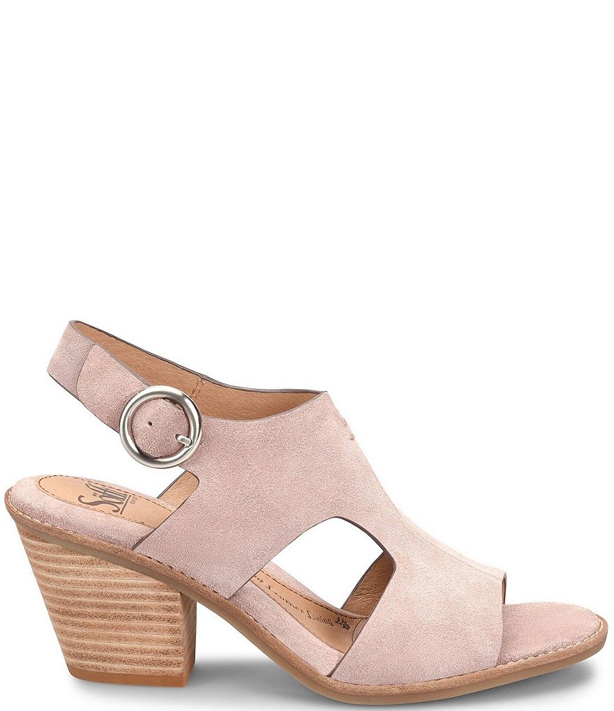 Sofft Maben Suede Slingback Block Heel Sandals