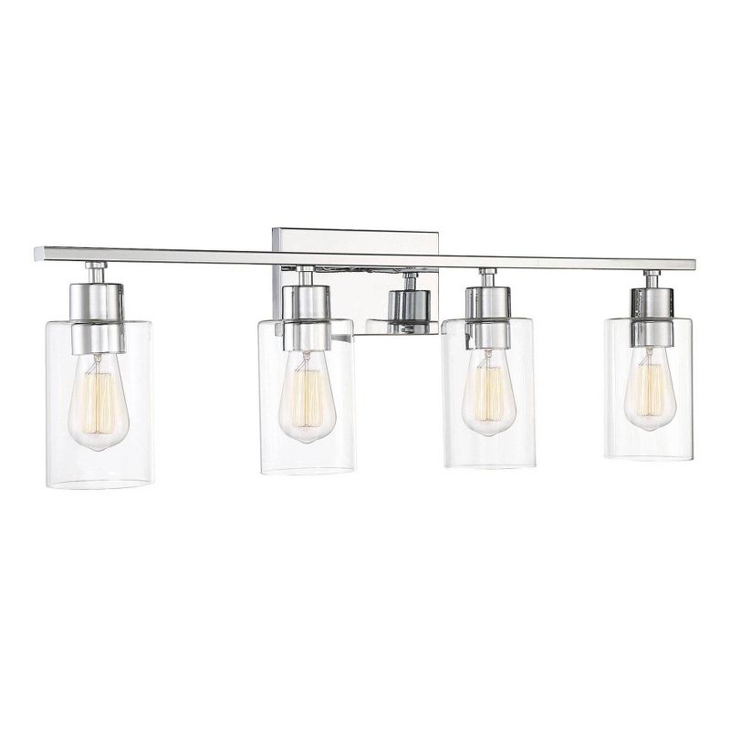 4 Light Bath Sconce with Glass Polished Chrome - Aurora Lighting