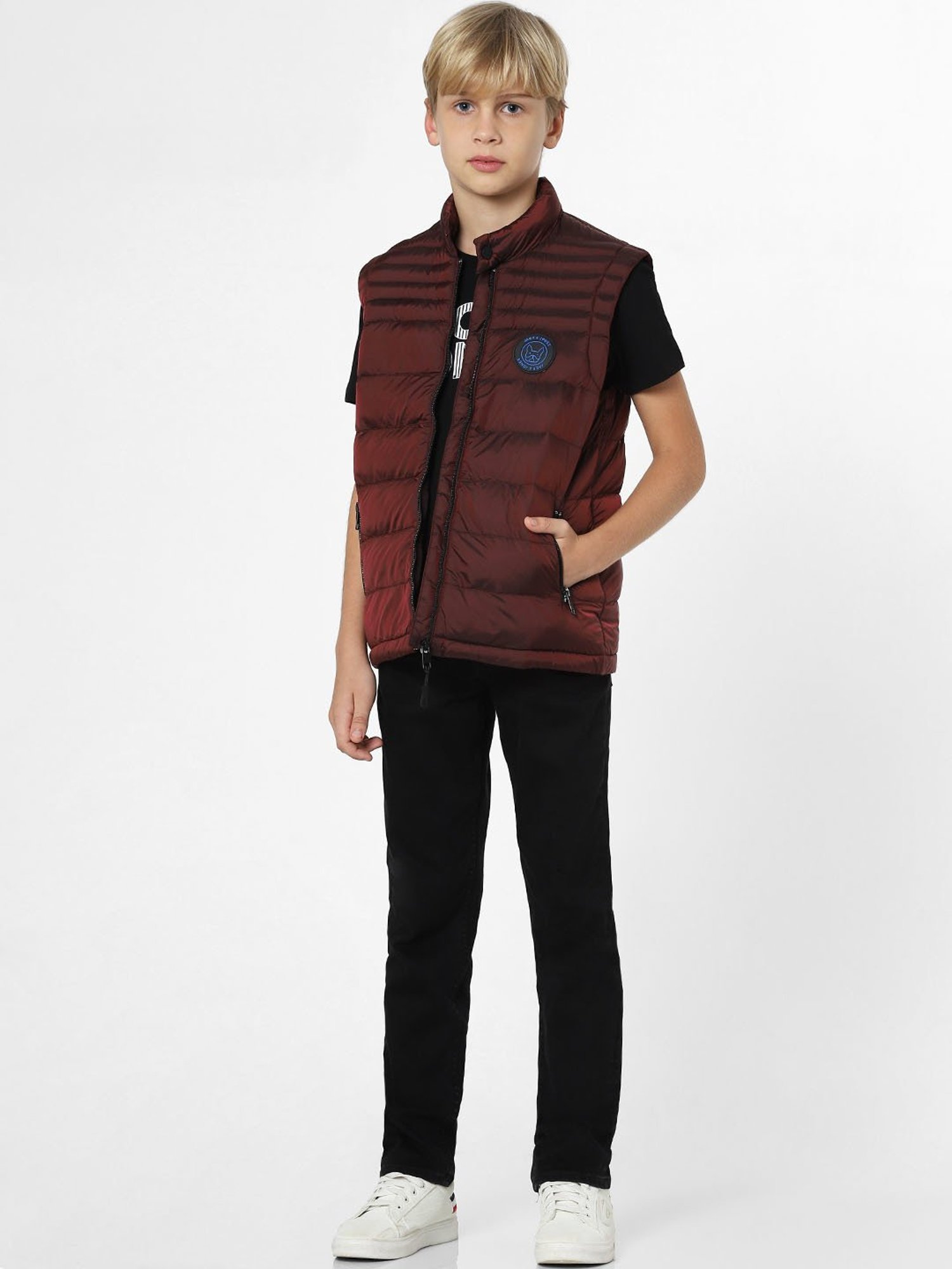 Allen Solly Junior Navy & Green Color Block Full Sleeves Jacket