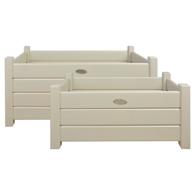 23" X12" X12" - 31" X16" X16" Rectangular Planter - White - Esschert Design