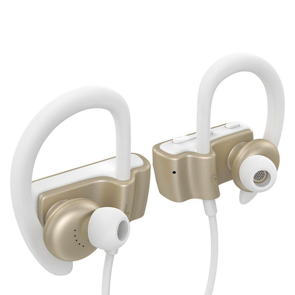 Roman S560 Bluetooth earphones, Wireless V4.1 Sweatproof Sports Workout Earbuds for Running, Stereo Noise Cancelling Headset(Gold)