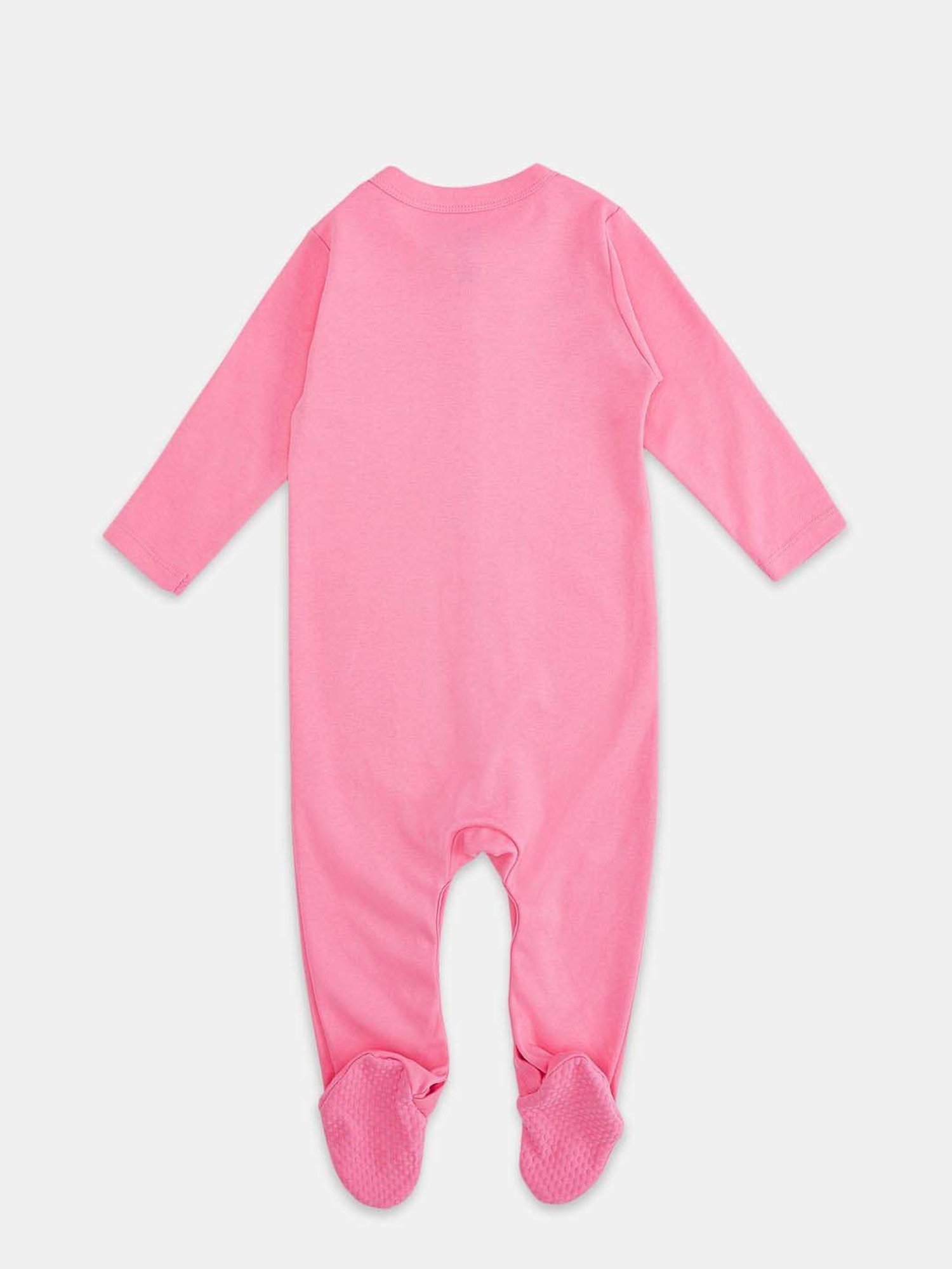 Pantaloons Baby Girls Pink Cotton Striped Full Sleeves Disney Sleepsuit (Pack of 2)