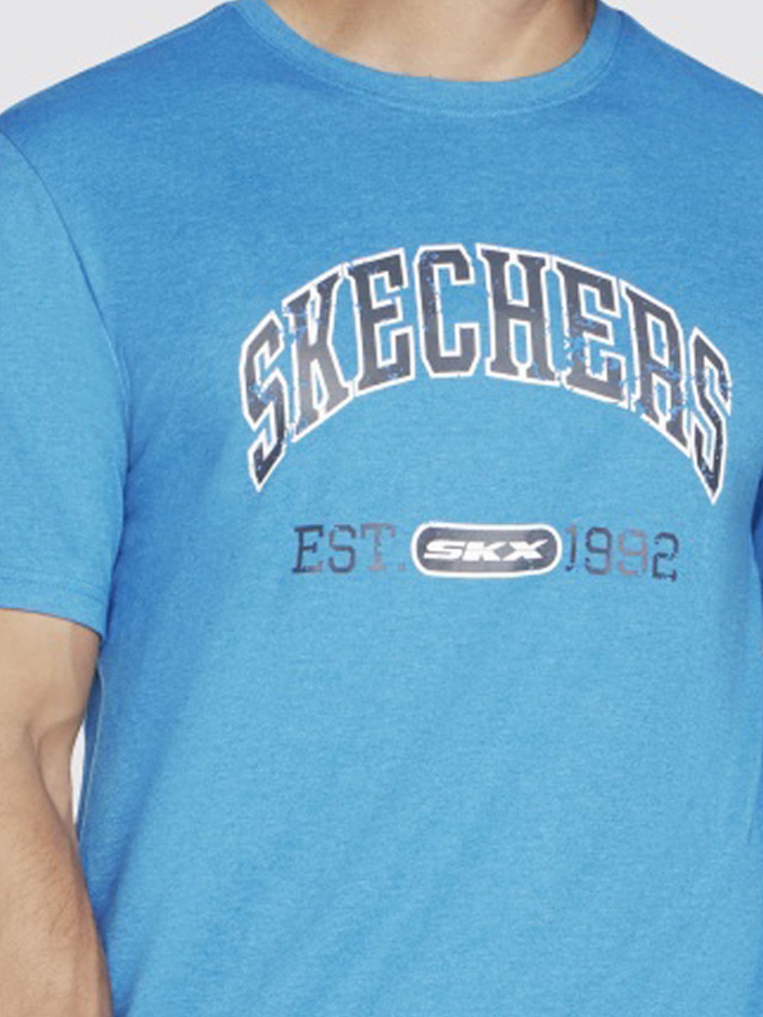 Skechers Blue Relaxed Fit Printed T-Shirt