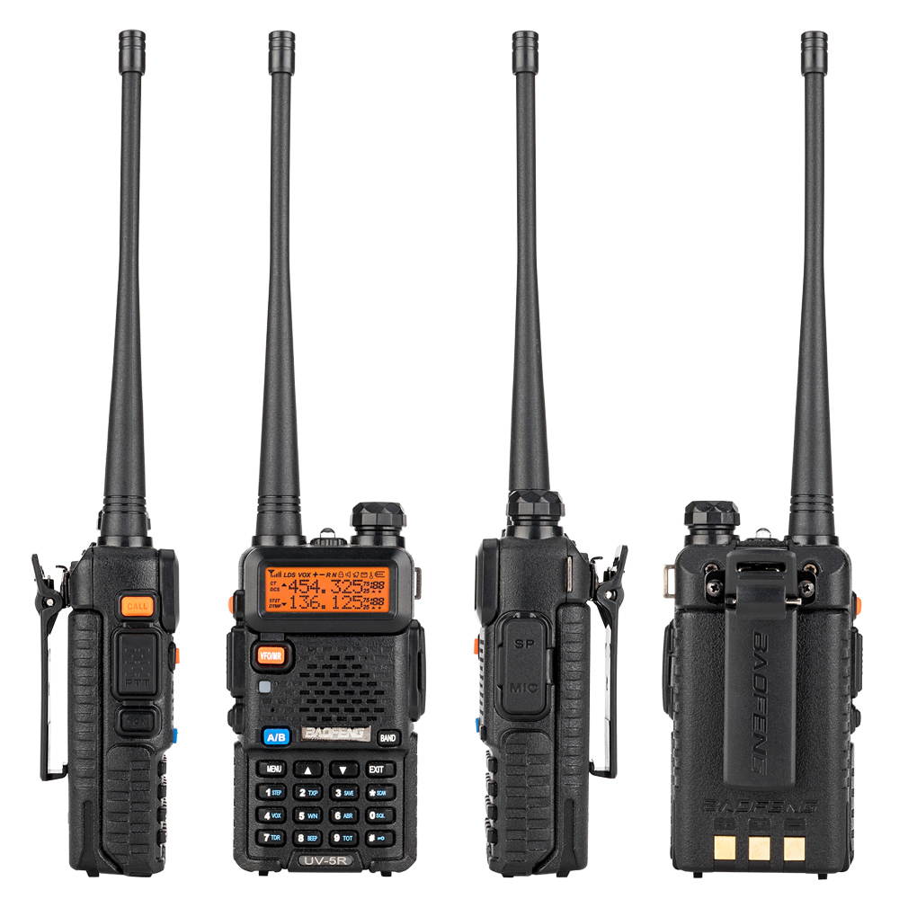 6pcs BAOFENG 1.5" LCD 5W 136~174MHz / 400~520MHz Dual Band Walkie Talkie with 1-LED Flashlight Black