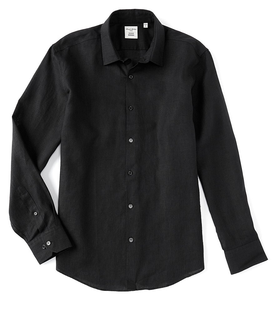 Murano Non-Iron Solid Baird McNutt Linen Long-Sleeve Woven Shirt