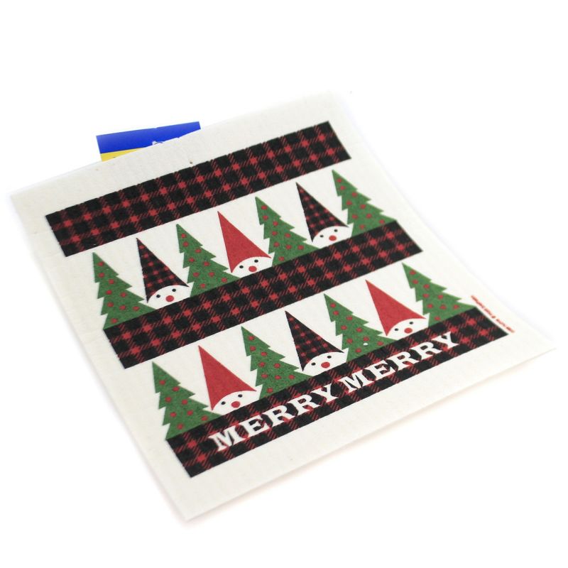 Swedish Dish Cloth 8.0" Plaid Tomte Kitchen Aborbent  -  Dish Cloth