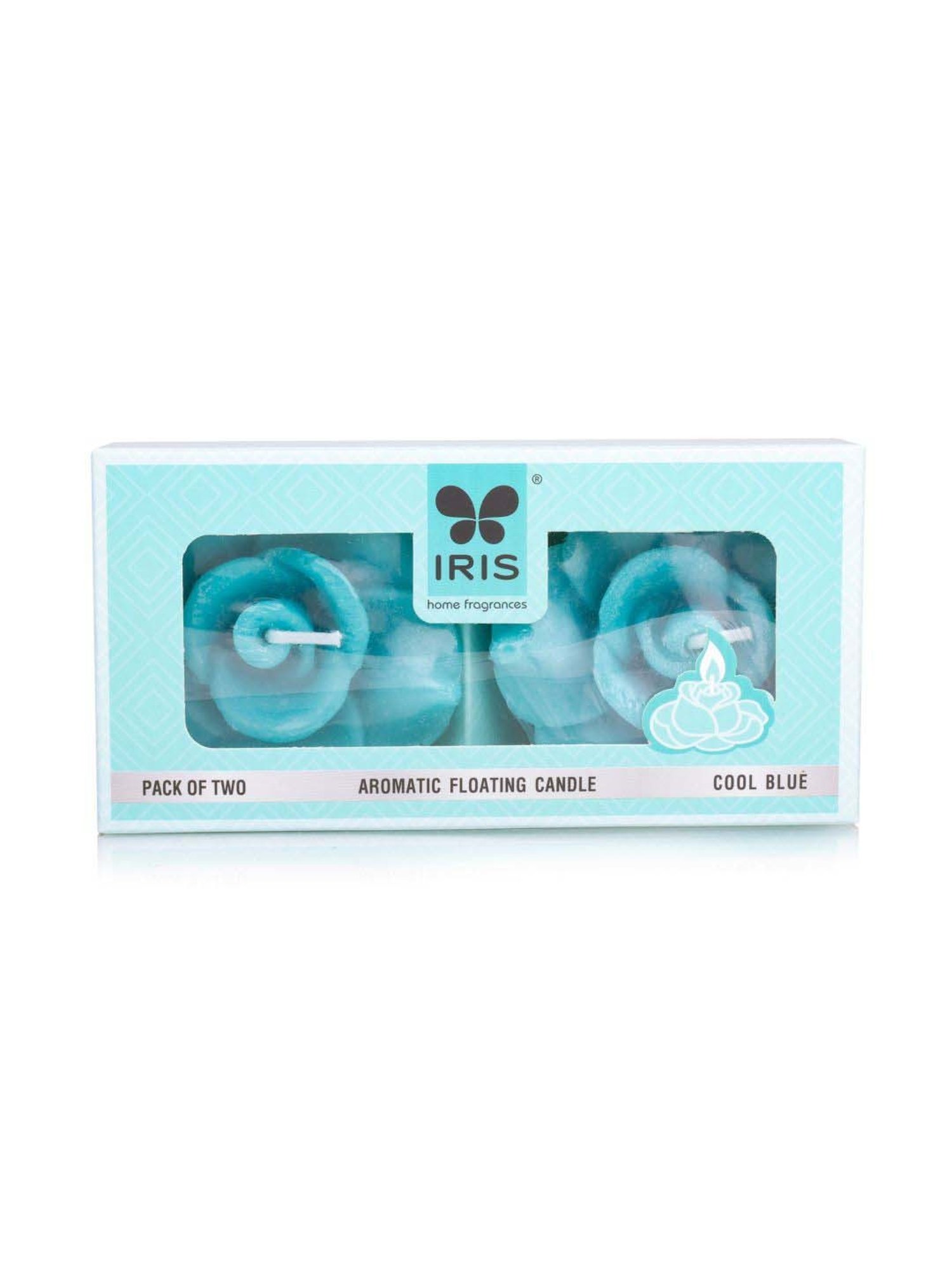 IRIS Blue Home Fragrances Cool Blue Aromatic Floating Candle Pack of 2 (Set of 4)