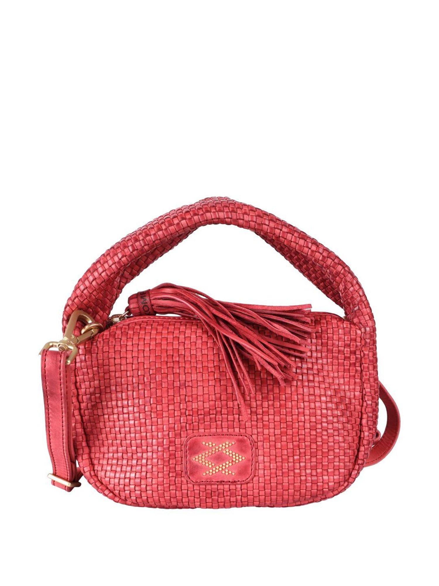 KOMPANERO Amber Red Textured Handbag