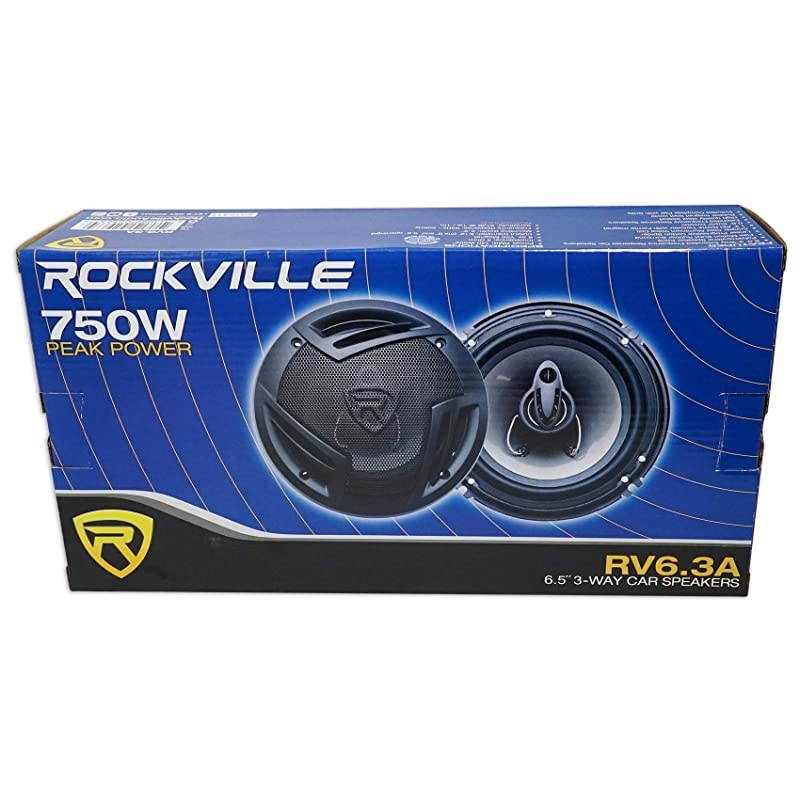 Pair  RV6.3A 6.5" 3-Way Car Speakers 750 Watts/140 Watts RMS CEA Rated