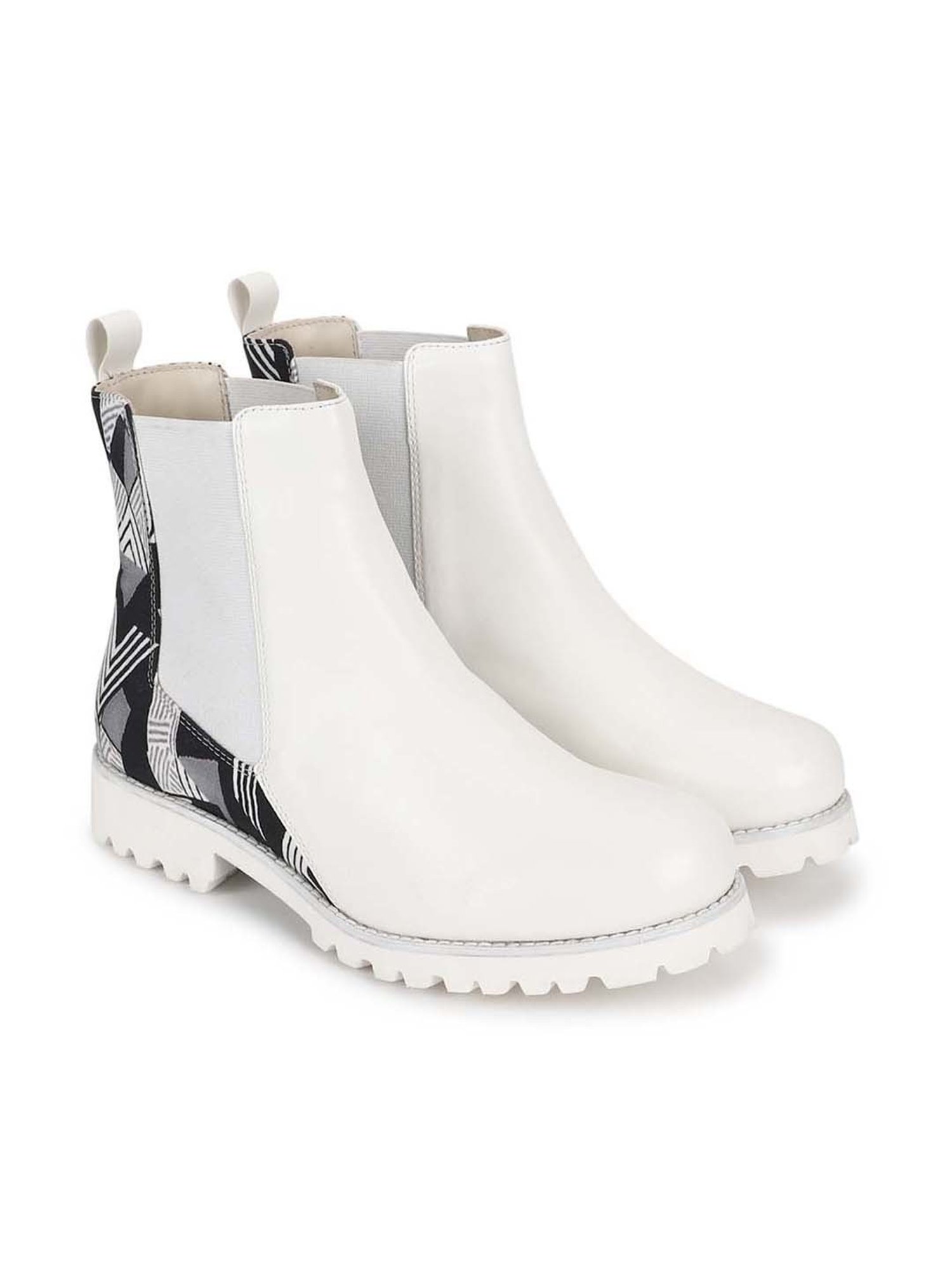 Yoho Women's White Chelsea Boots