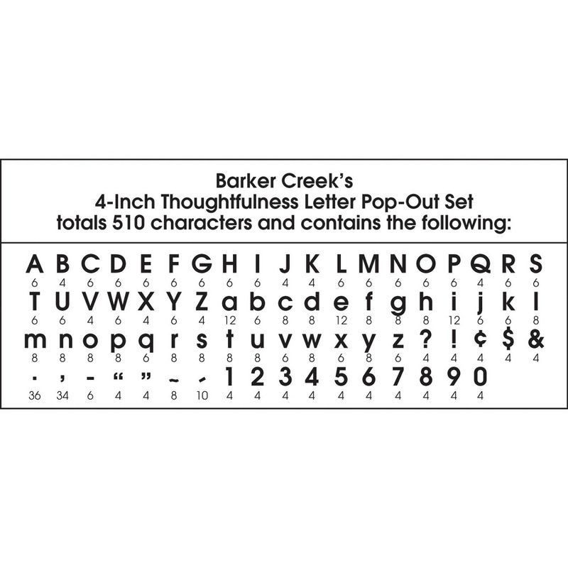 Barker Creek 4" 2pk Thoughtfulness Letter Pop Out 510 Characters