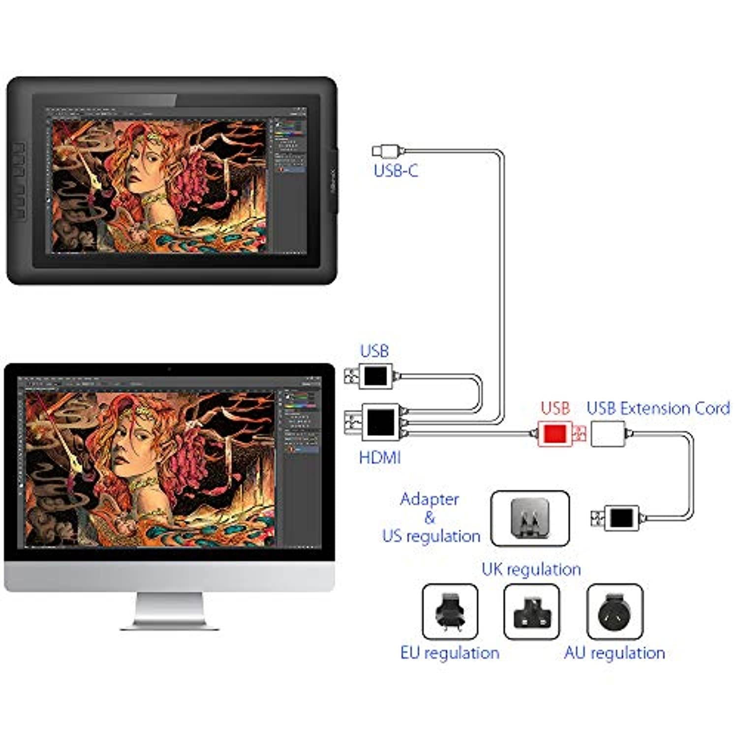 XP-Pen Artist15.6 15.6 Inch IPS Drawing Monitor Pen Display Graphics Digital Monitor with Battery-Free Passive Stylus (8192 Levels Pressure) (Artist15.6)