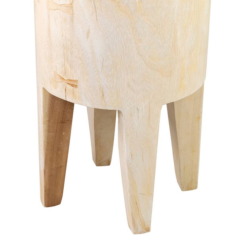 Abruka Teak Stool with Legs Brown - East at Main