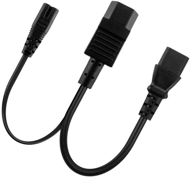 Tekit C14 to C13+NEMA 5-15R Y Splitter Power Plug Cord,Single IEC 320 C14 Male to C13+Nema 5-15R Female Splitter Adapter Cable Cord ,1ft /30mm