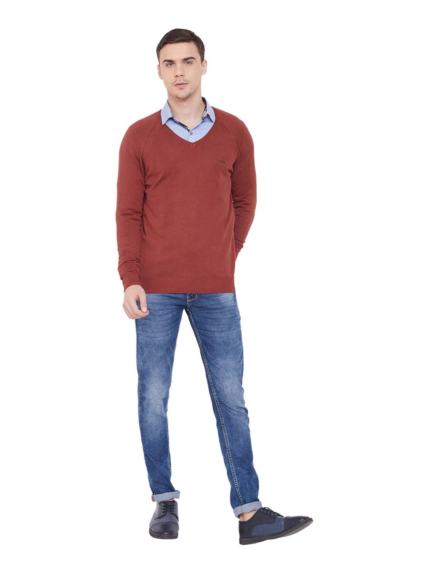 Duke Rust Regular Fit Sweater