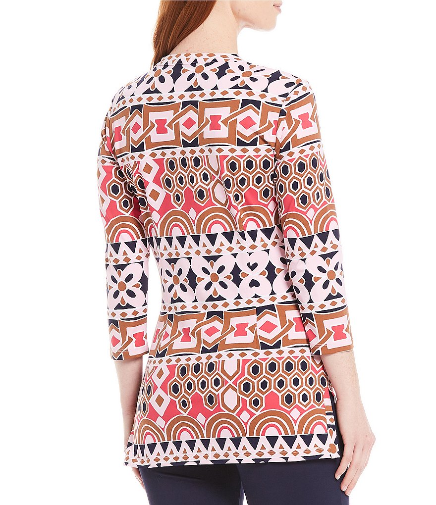 J.McLaughlin Boca 3/4 Sleeve Geo Print Tunic