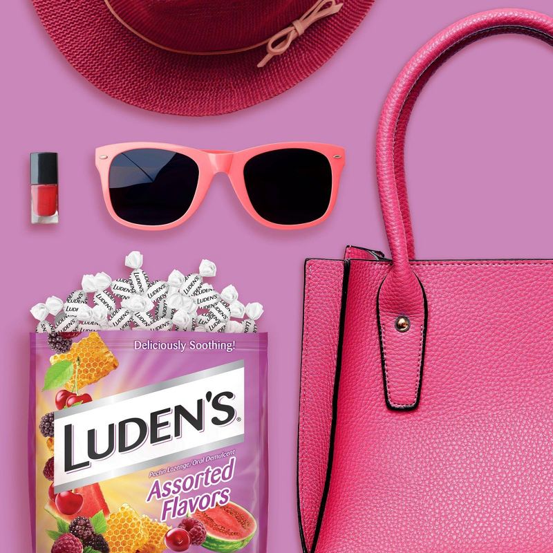 Luden's Soothing Throat Drops for Sore & Irritated Throats - Wild Cherry, Watermelon, Honey & Berry - 90ct