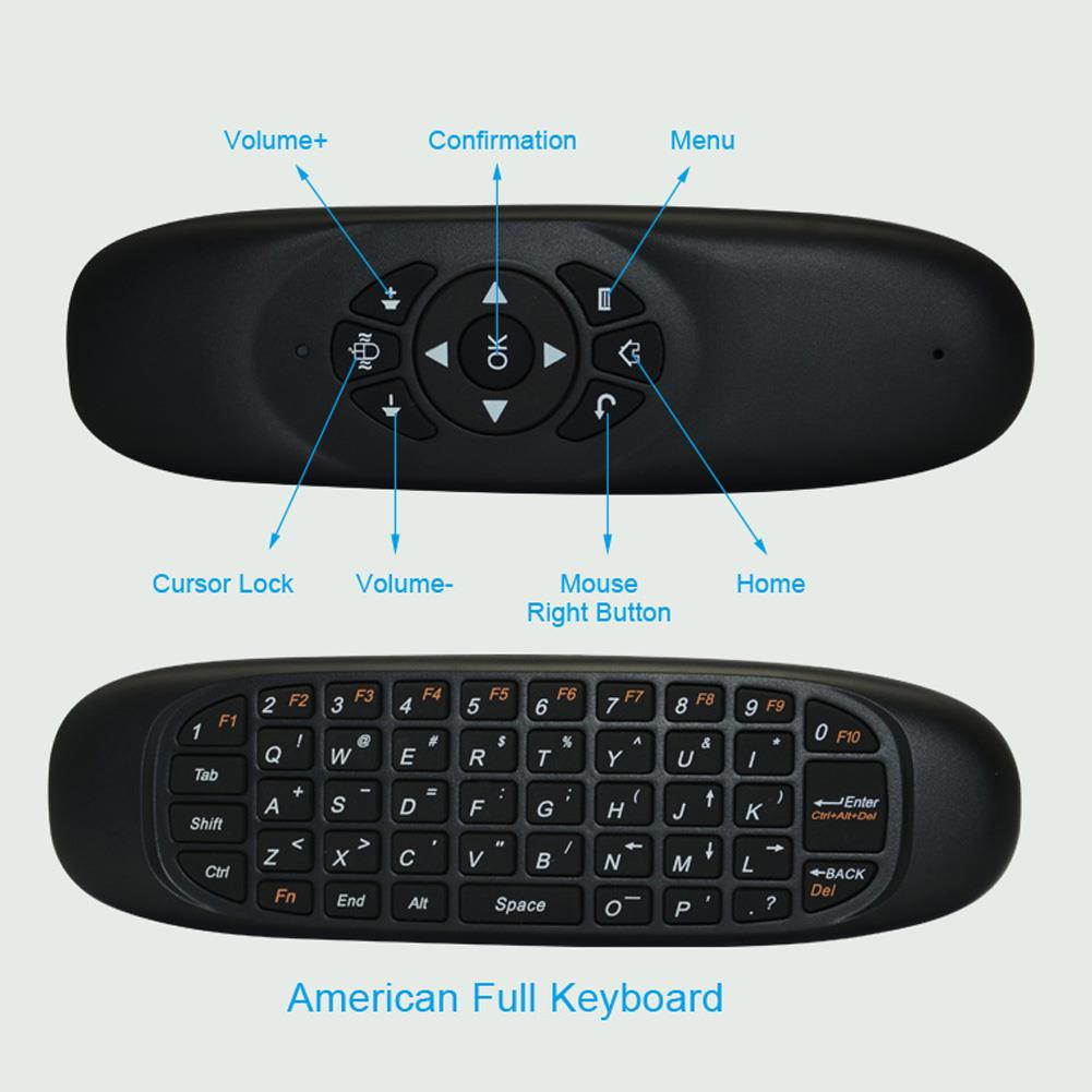 VIBOTON Rechargeable Mini 2.4Ghz Wireless Fly Air Mouse Remote Controller Keyboard For PC Android TV Box Media Player Gamer