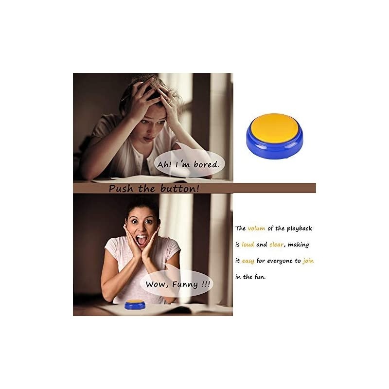 30S Voice Recorder Talking Button Yellow and Blue