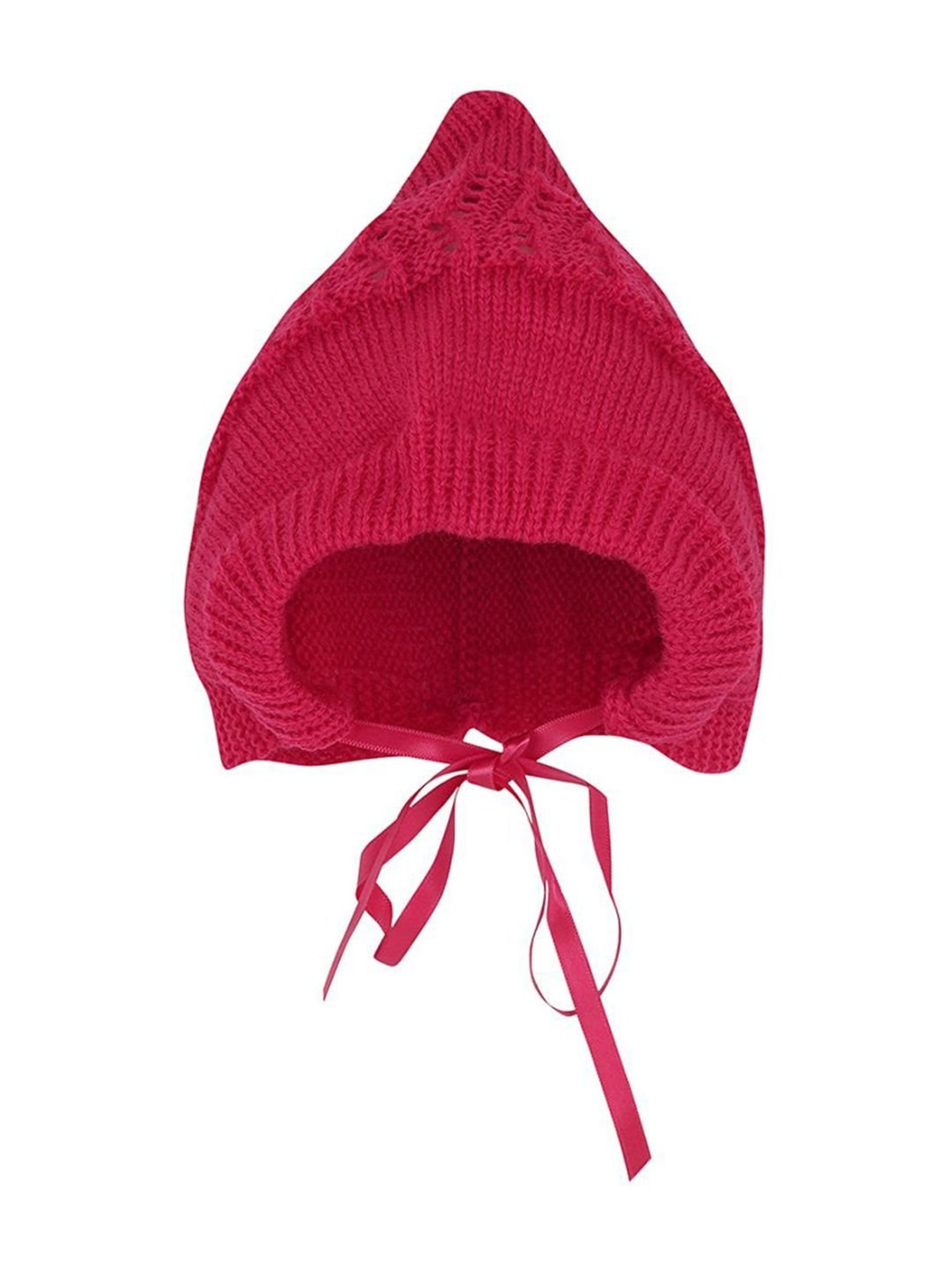 Little Angels Kids Maroon Textured Pattern Full Sleeves Sweater Set