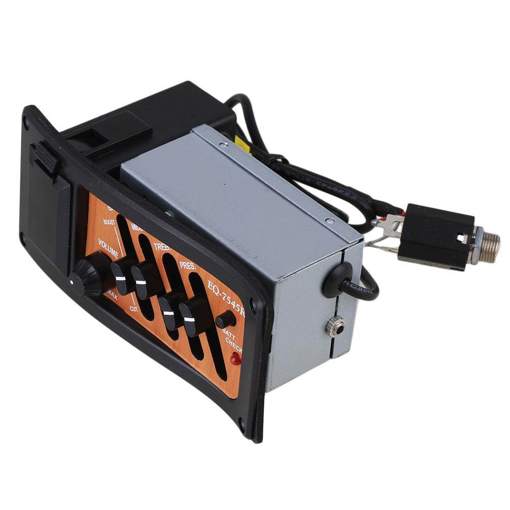 BQLZR Black Brown 4 Band Guitar Pickup Pre-Amp EQ-7545R for Acoustic Guitar Set of 10