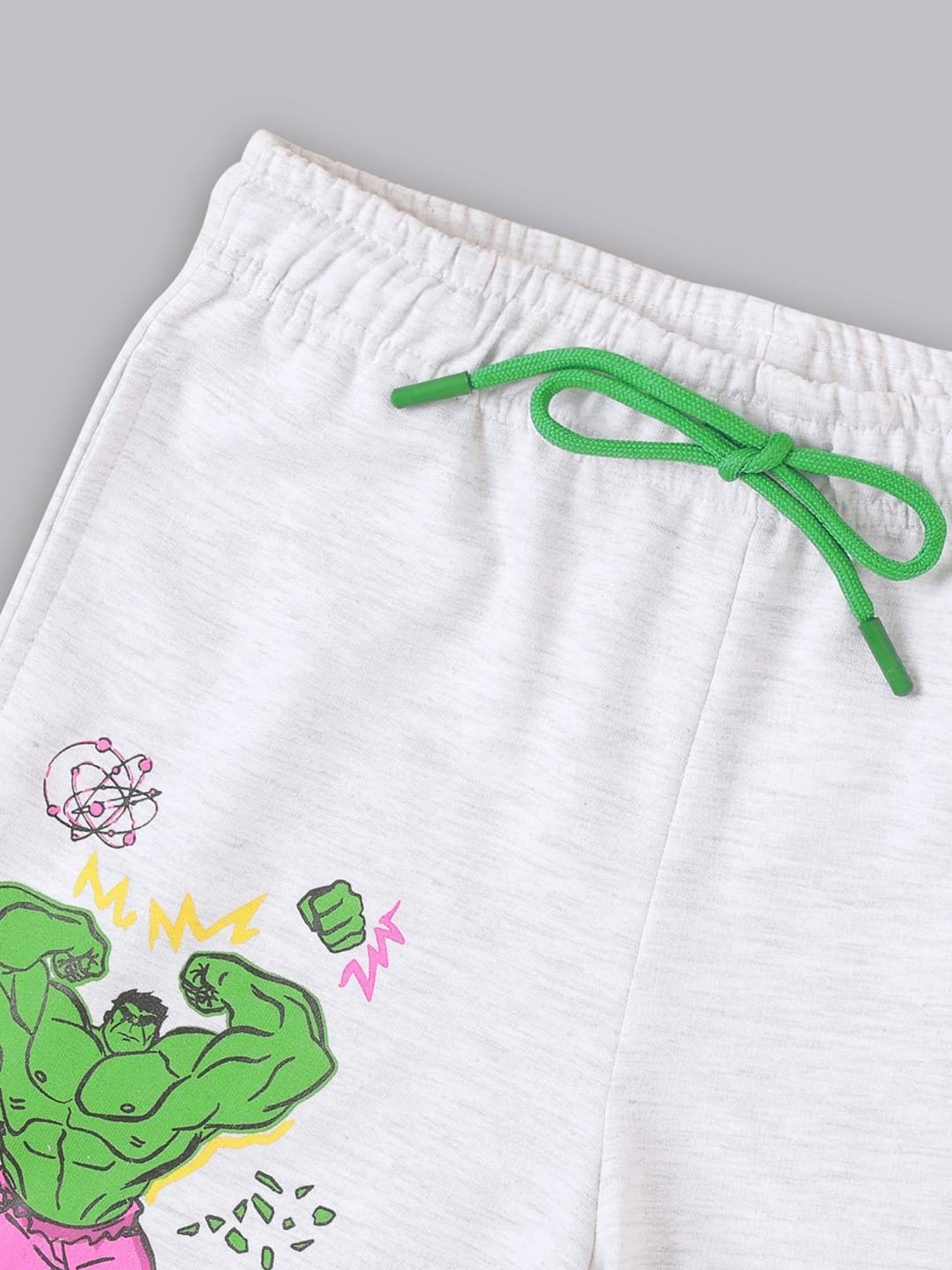 Boysville Grey & Green Printed Hulk Shorts