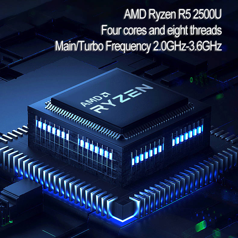 Lemonra Laptop AMD Ryzen R5 2500U, Quad-core and 8 threads Core Graphics Vega 8CU 15.6" Full 1920*1080 HD Display VSR Screen,DDR4 8G Dual Channel, Windows 10, M.2 256GB SSD With Backlight