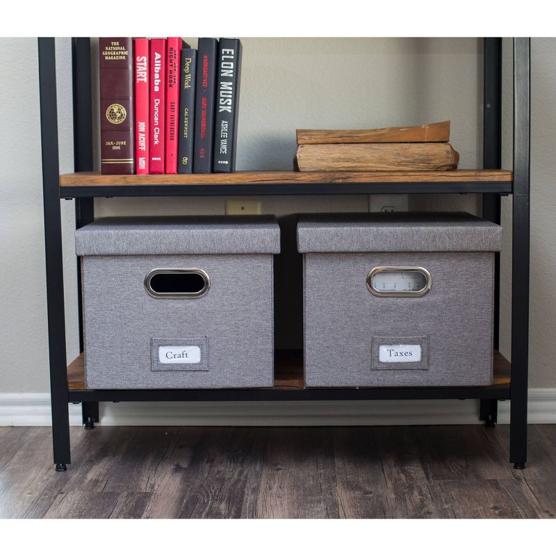 BirdRock Home Set of 2 Linen File Box