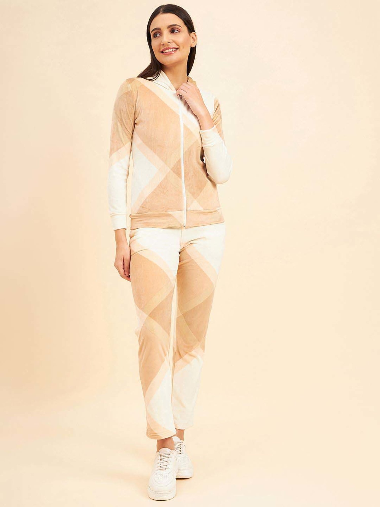 Sweet Dreams Beige Plain Track Suit